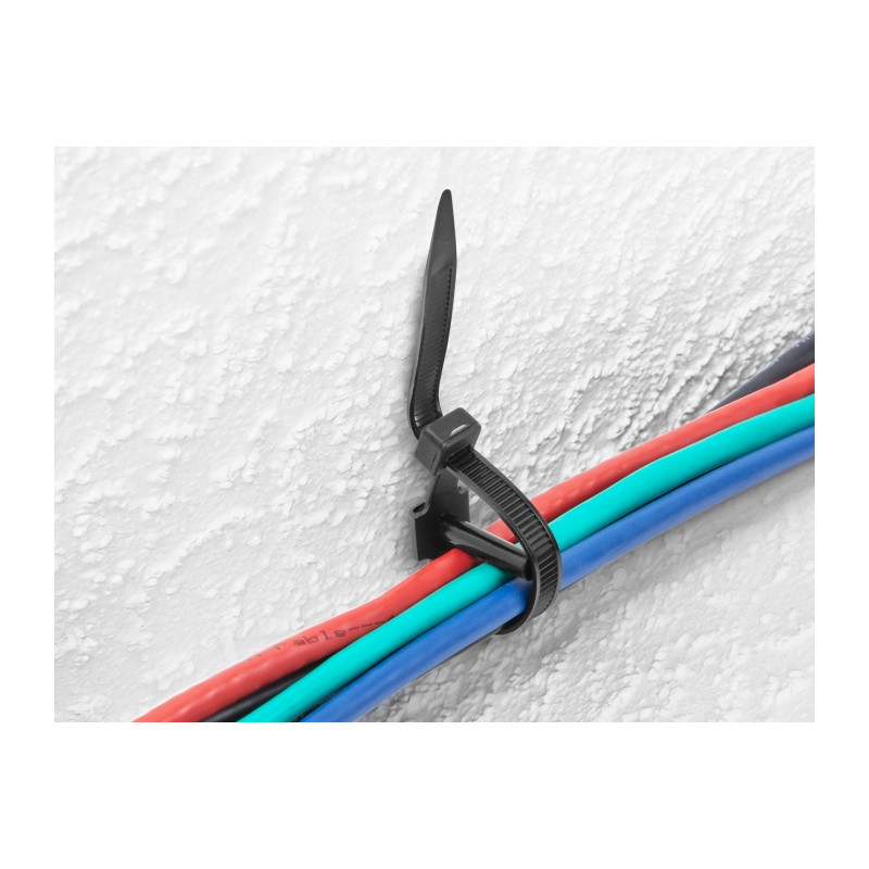 Delock Kabelbinder mit Dübel L 150 x B 7,0 mm schwarz 100 Stück