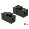 Delock Keystone Modul RJ45 Buchse - RJ45 Buchse Cat.6 UTP schwarz 25 Stück