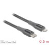 Delock Daten- und Ladekabel USB Type-C™ zu Lightning™ für iPhone™, iPad™ und iPod™ grau 0,5 m MFi
