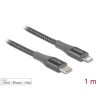 Delock Daten- und Ladekabel USB Type-C™ zu Lightning™ für iPhone™, iPad™ und iPod™ grau 1 m MFi