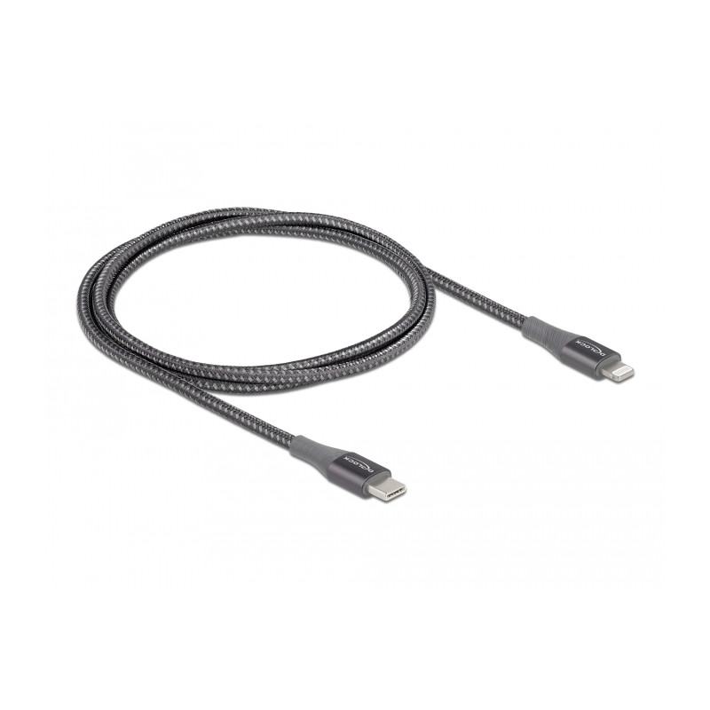 Delock Daten- und Ladekabel USB Type-C™ zu Lightning™ für iPhone™, iPad™ und iPod™ grau 1 m MFi