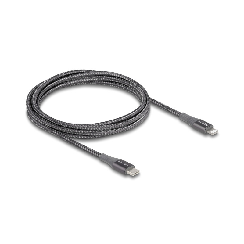 Delock Daten- und Ladekabel USB Type-C™ zu Lightning™ für iPhone™, iPad™ und iPod™ grau 2 m MFi