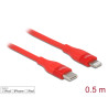 Delock Daten- und Ladekabel USB Type-C™ zu Lightning™ für iPhone™, iPad™ und iPod™ rot 0,5 m MFi