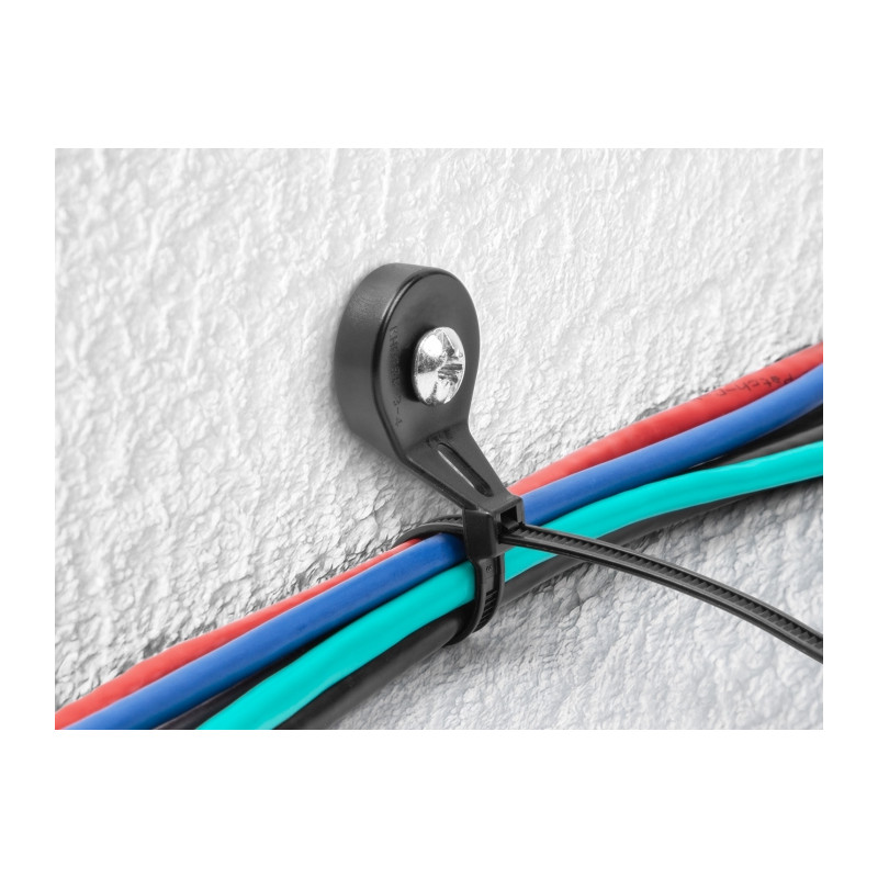 Delock Kabelbinder mit Befestigungsöse L 180 x B 6 mm schwarz 100 Stück