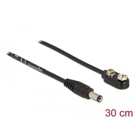 Delock DC Stromkabel 5,5 x 2,1 mm Stecker zu Anschluss für Blockbatterie 9 V
