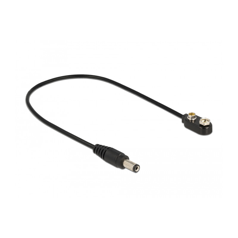 Delock DC Stromkabel 5,5 x 2,1 mm Stecker zu Anschluss für Blockbatterie 9 V