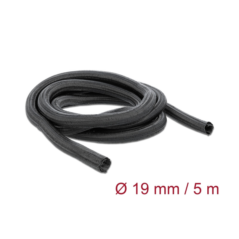 Delock Geflechtschlauch selbstschließend 5 m x 19 mm schwarz