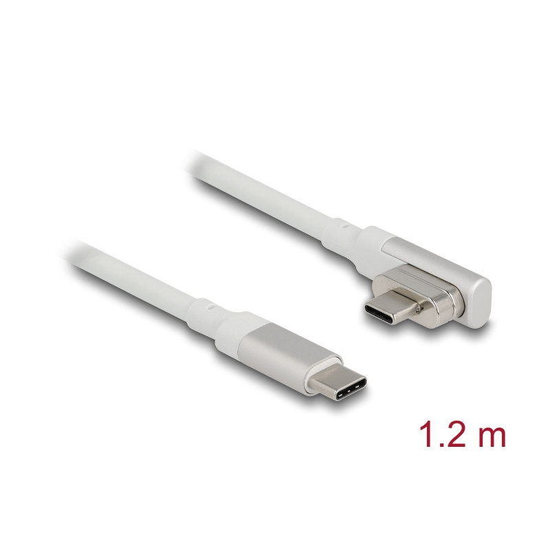 Delock Magnetisches Thunderbolt™ 3 USB-C™ Kabel 4K 60 Hz Stecker zu Stecker gewinkelt 1,20 m
