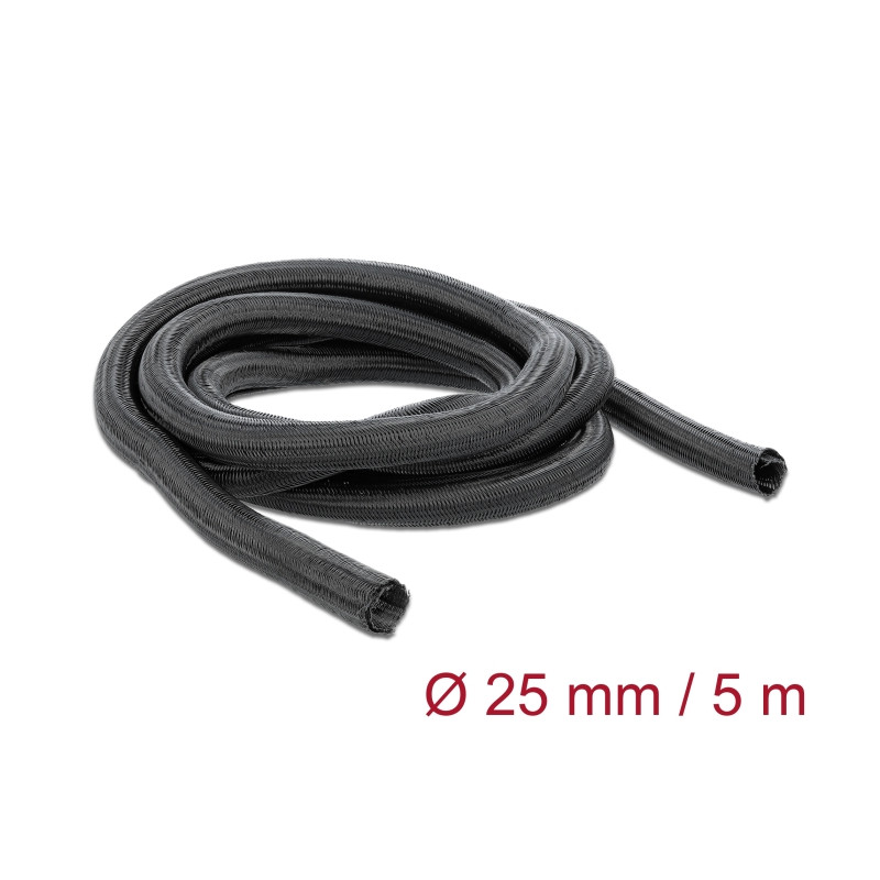 Delock Geflechtschlauch selbstschließend 5 m x 25 mm schwarz
