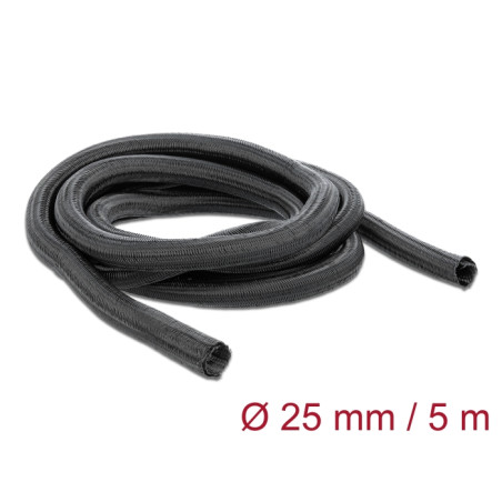 Delock Geflechtschlauch selbstschließend 5 m x 25 mm schwarz