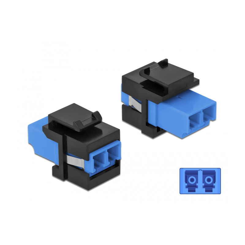 Delock Keystone Modul LC Duplex Buchse zu LC Duplex Buchse blau / schwarz