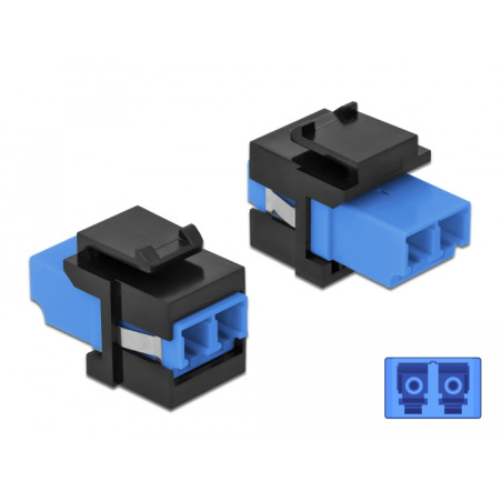 Delock Keystone Modul LC Duplex Buchse zu LC Duplex Buchse blau / schwarz