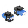 Delock Keystone Modul LC Duplex Buchse zu LC Duplex Buchse blau / schwarz