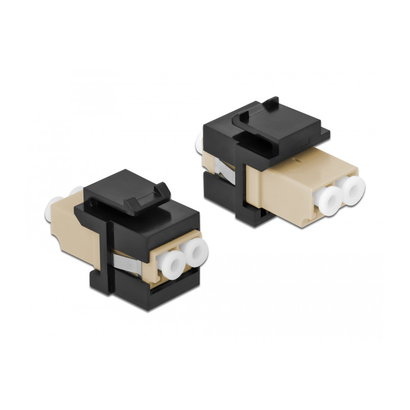 Delock Keystone Modul LC Duplex Buchse zu LC Duplex Buchse beige / schwarz