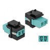 Delock Keystone Modul LC Duplex Buchse zu LC Duplex Buchse aqua / schwarz