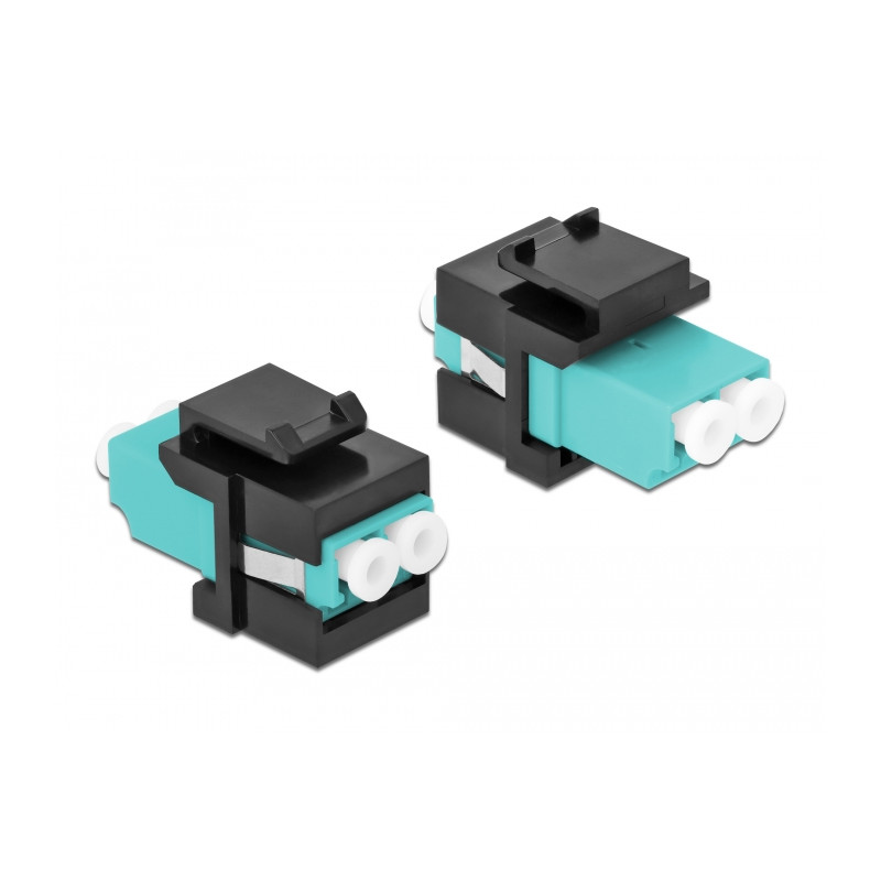 Delock Keystone Modul LC Duplex Buchse zu LC Duplex Buchse aqua / schwarz