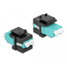 Delock Keystone Modul LC Duplex Buchse zu LC Duplex Buchse aqua / schwarz