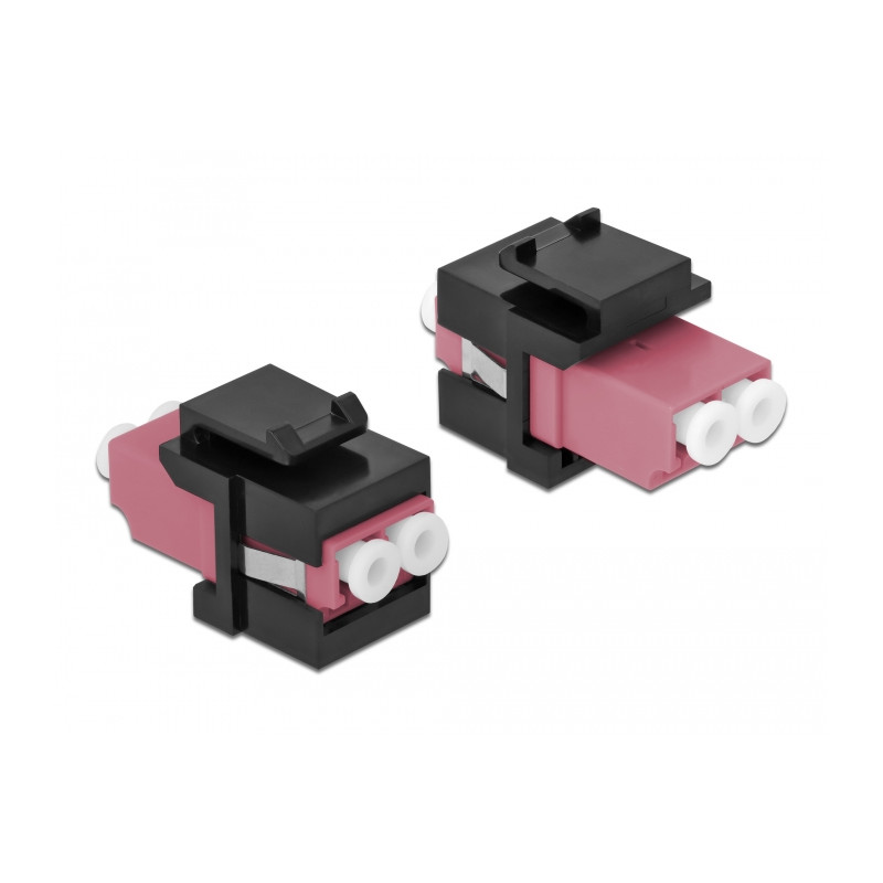 Delock Keystone Modul LC Duplex Buchse zu LC Duplex Buchse violett / schwarz