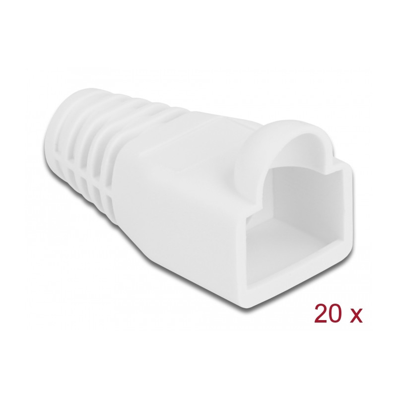 Delock Knickschutztülle für RJ45 Stecker weiß 20 Stück