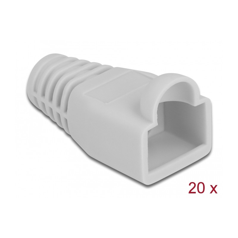 Delock Knickschutztülle für RJ45 Stecker grau 20 Stück