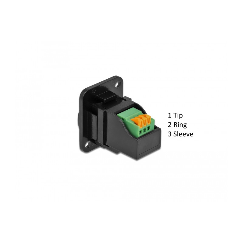Delock D-Typ Modul 3,5 mm 3 Pin Klinkenbuchse zu Terminalblock