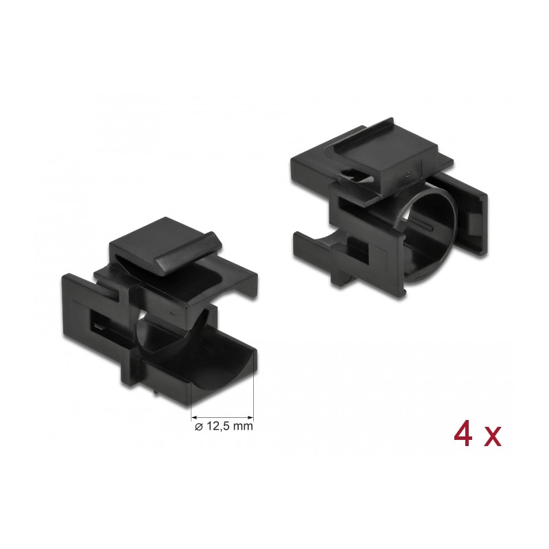 Delock Keystone Abdeckung schwarz mit 12,5 mm D-Durchführung 4 Stück