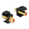 Delock Keystone Modul Cinch Buchse - Cinch Buchse vergoldet rot / schwarz