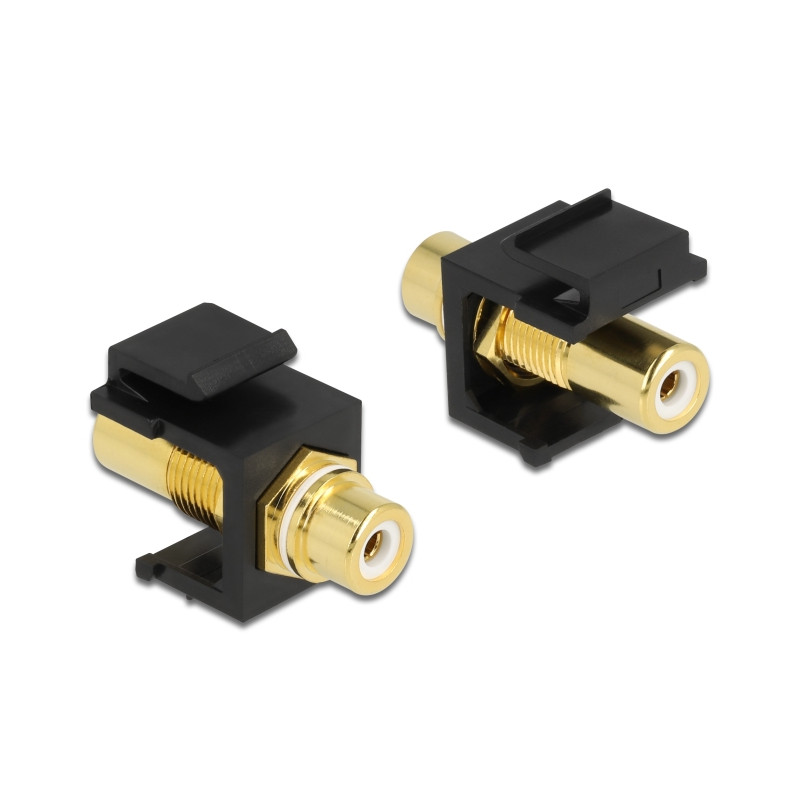 Delock Keystone Modul Cinch Buchse - Cinch Buchse vergoldet weiß / schwarz