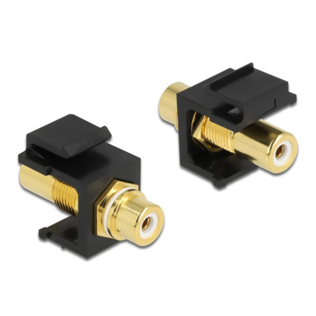 Delock Keystone Modul Cinch Buchse - Cinch Buchse vergoldet weiß / schwarz