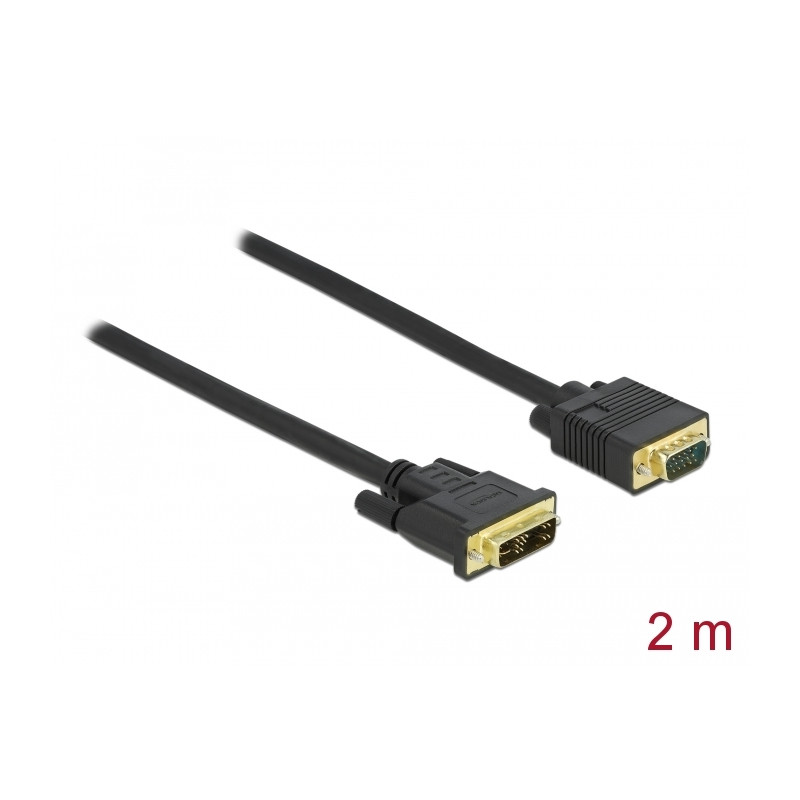 Delock Kabel DVI 12+5 Stecker zu VGA Stecker 2 m