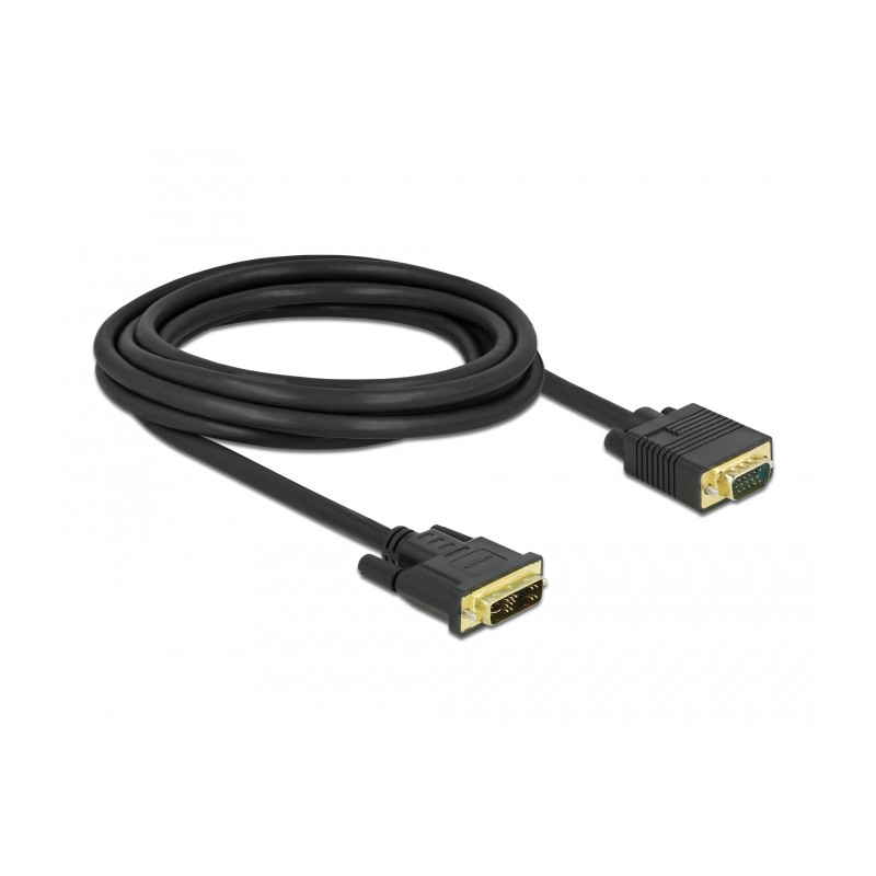 Delock Kabel DVI 12+5 Stecker zu VGA Stecker 3 m