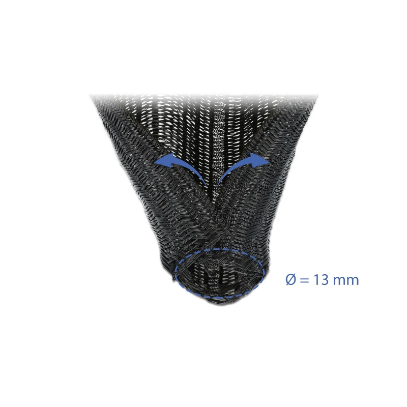 Delock Geflechtschlauch selbstschließend 10 m x 13 mm schwarz