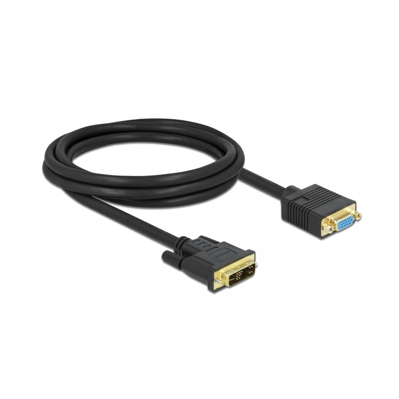 Delock Kabel DVI 12+5 Stecker zu VGA Buchse 2 m