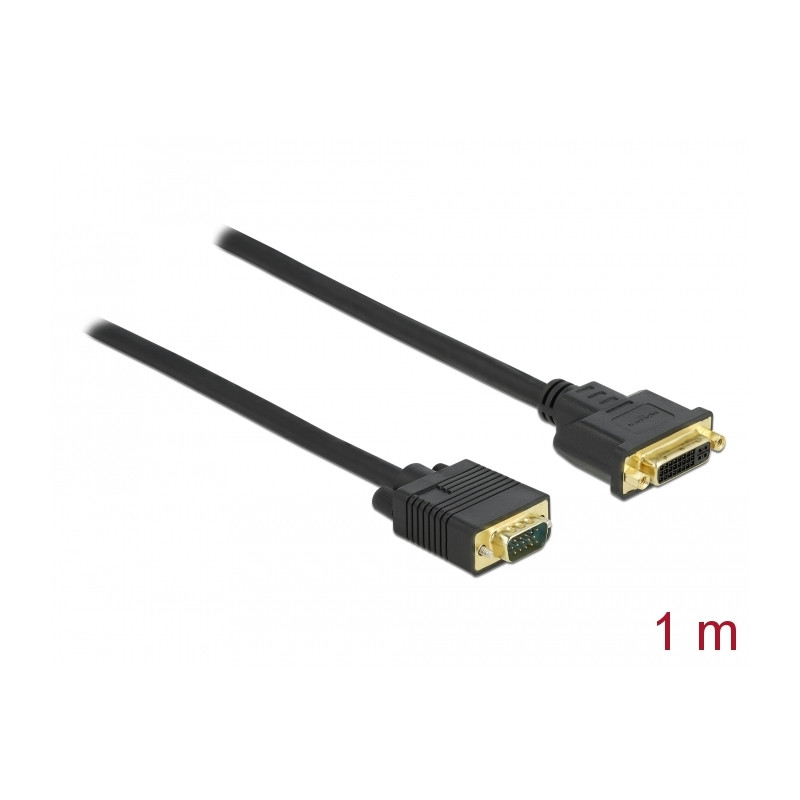 Delock Kabel DVI 24+5 Buchse zu VGA Stecker 1 m
