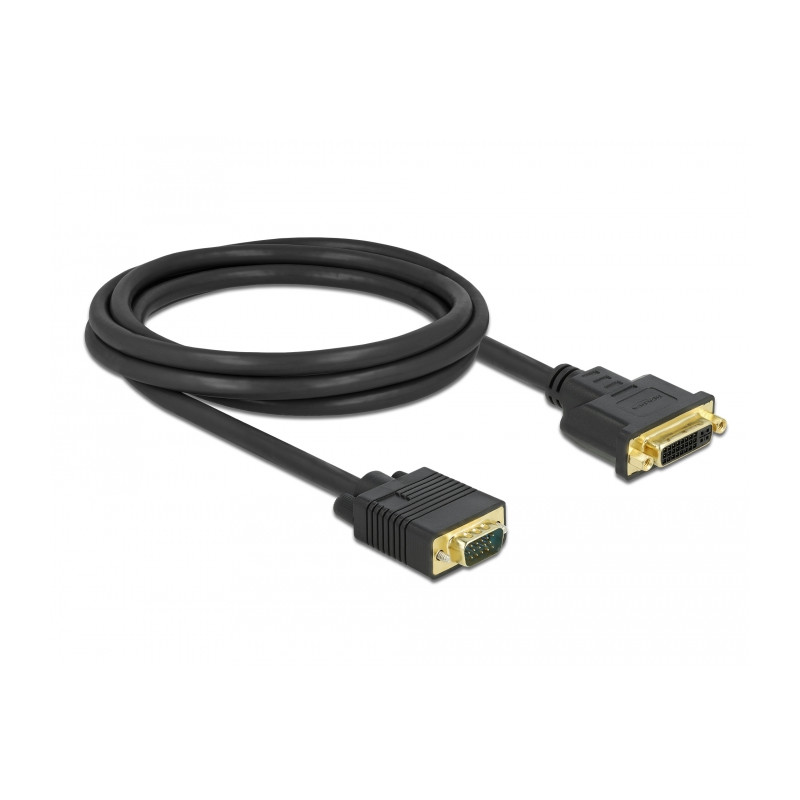 Delock Kabel DVI 24+5 Buchse zu VGA Stecker 2 m