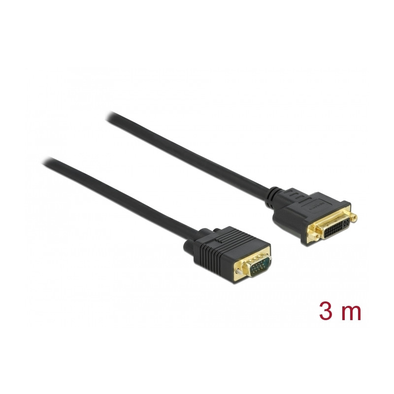 Delock Kabel DVI 24+5 Buchse zu VGA Stecker 3 m