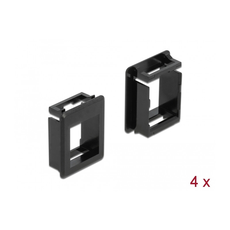 Delock Keystone Halterung für Gehäuse 4 Stück schwarz