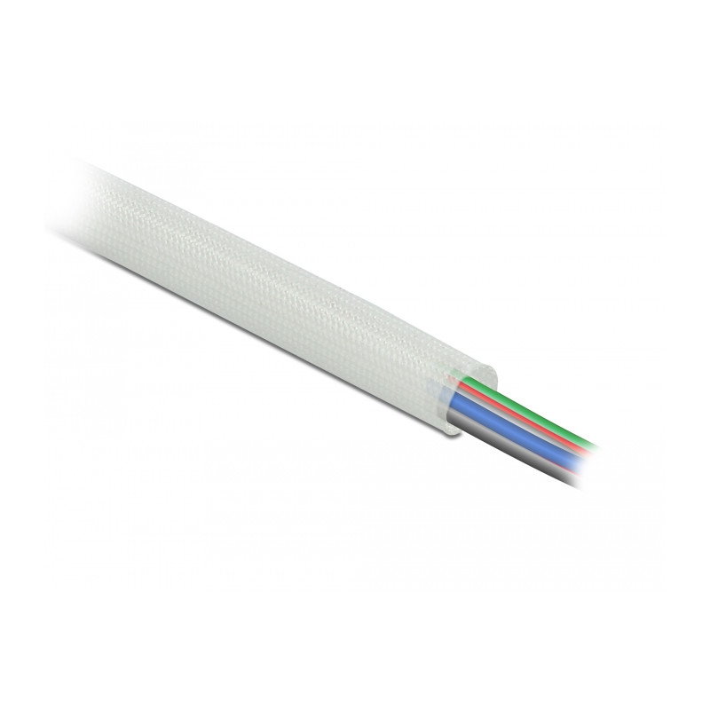 Delock Schutzschlauch Glasfasergeflecht 5 m x 2 mm weiß