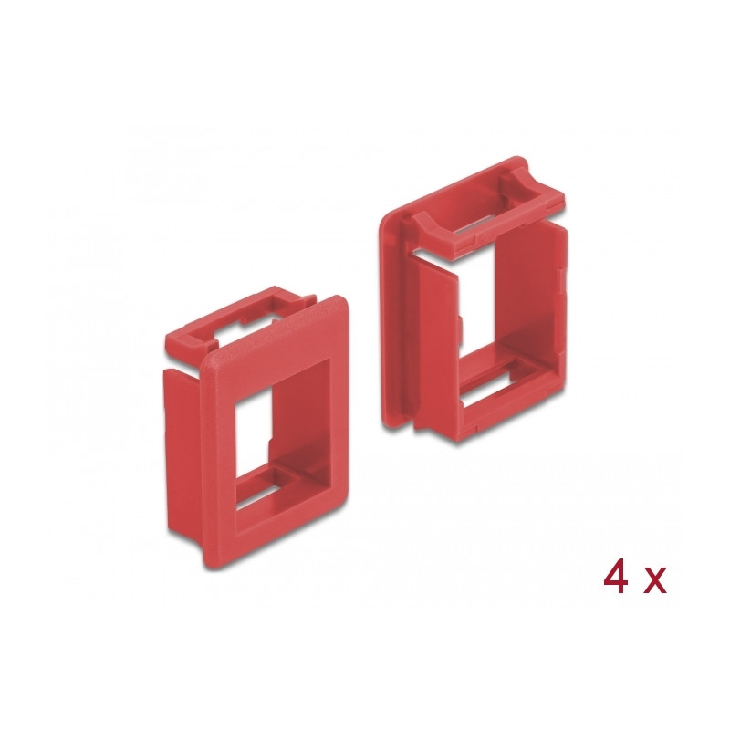 Delock Keystone Halterung für Gehäuse 4 Stück rot