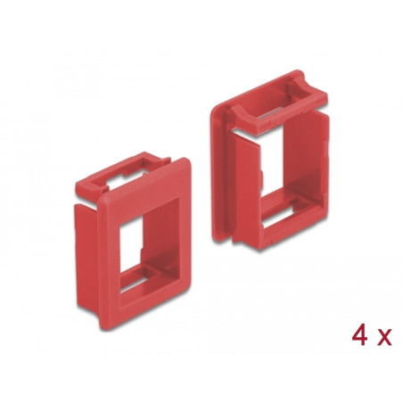 Delock Keystone Halterung für Gehäuse 4 Stück rot