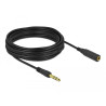 Delock Klinkenverlängerungskabel 6,35 mm 3 Pin Stecker zu Buchse 10 m schwarz
