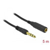 Delock Klinkenverlängerungskabel 6,35 mm 3 Pin Stecker zu Buchse 5 m schwarz