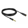 Delock Klinkenverlängerungskabel 6,35 mm 3 Pin Stecker zu Buchse 5 m schwarz