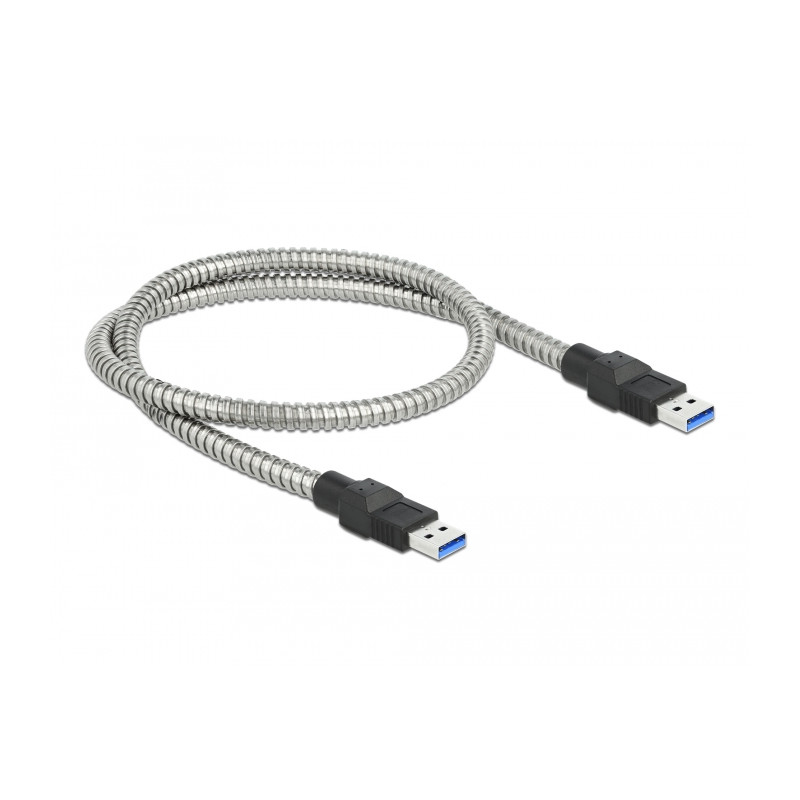 Delock USB 5 Gbps Kabel Typ-A Stecker zu Typ-A Stecker mit Metallmantel 0,5 m