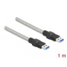 Delock USB 5 Gbps Kabel Typ-A Stecker zu Typ-A Stecker mit Metallmantel 1 m