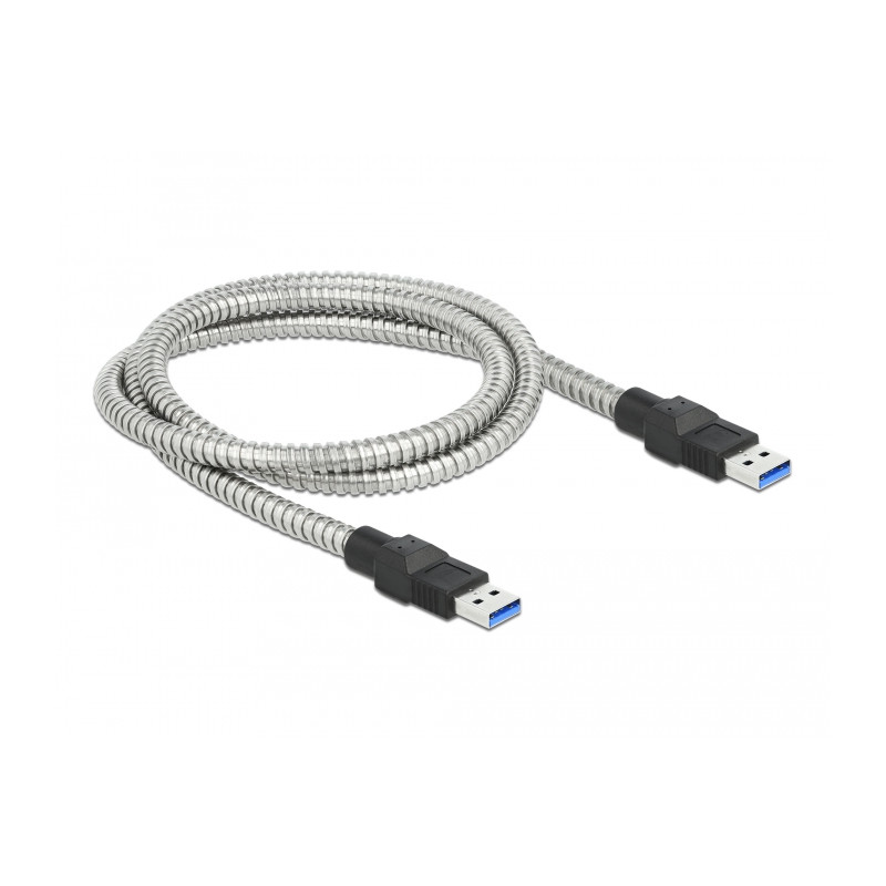 Delock USB 5 Gbps Kabel Typ-A Stecker zu Typ-A Stecker mit Metallmantel 1 m