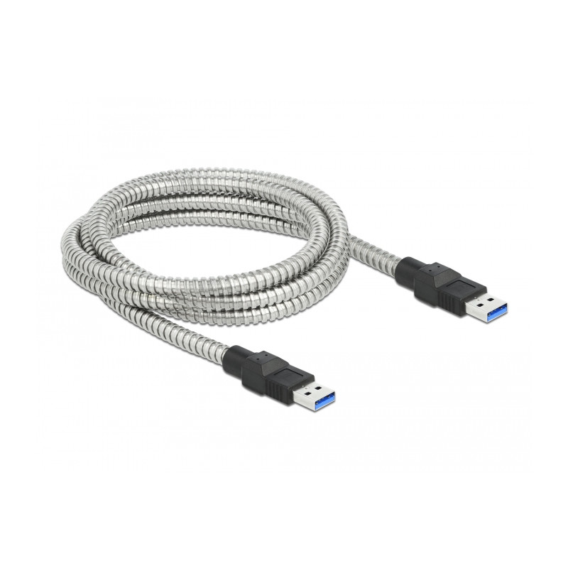 Delock USB 5 Gbps Kabel Typ-A Stecker zu Typ-A Stecker mit Metallmantel 2 m