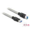 Delock USB 5 Gbps Kabel Typ-A Stecker zu Typ-B Stecker mit Metallmantel 0,5 m