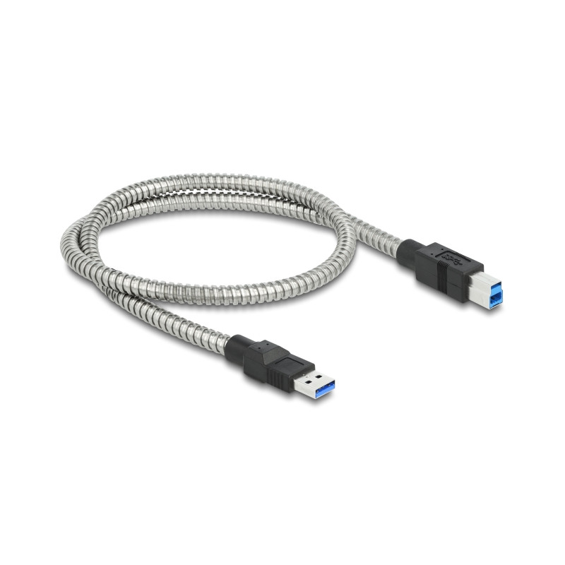 Delock USB 5 Gbps Kabel Typ-A Stecker zu Typ-B Stecker mit Metallmantel 0,5 m