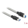 Delock USB 5 Gbps Kabel Typ-A Stecker zu Typ-B Stecker mit Metallmantel 1 m
